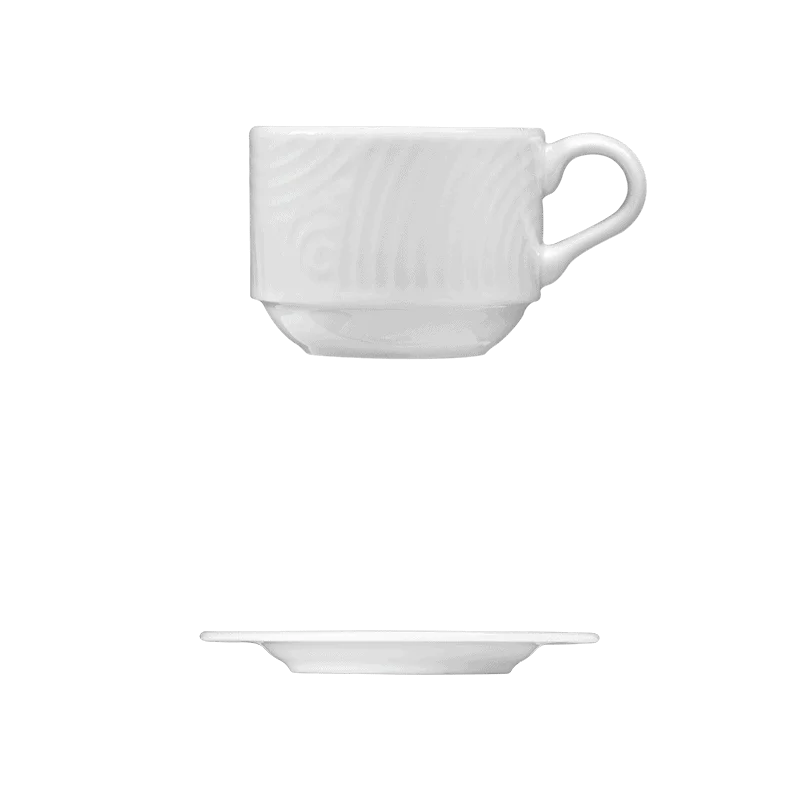 Fine White Porcelain Saucer - Ecos Collection - 5 1/8" ( 12cm ) - set of 24
