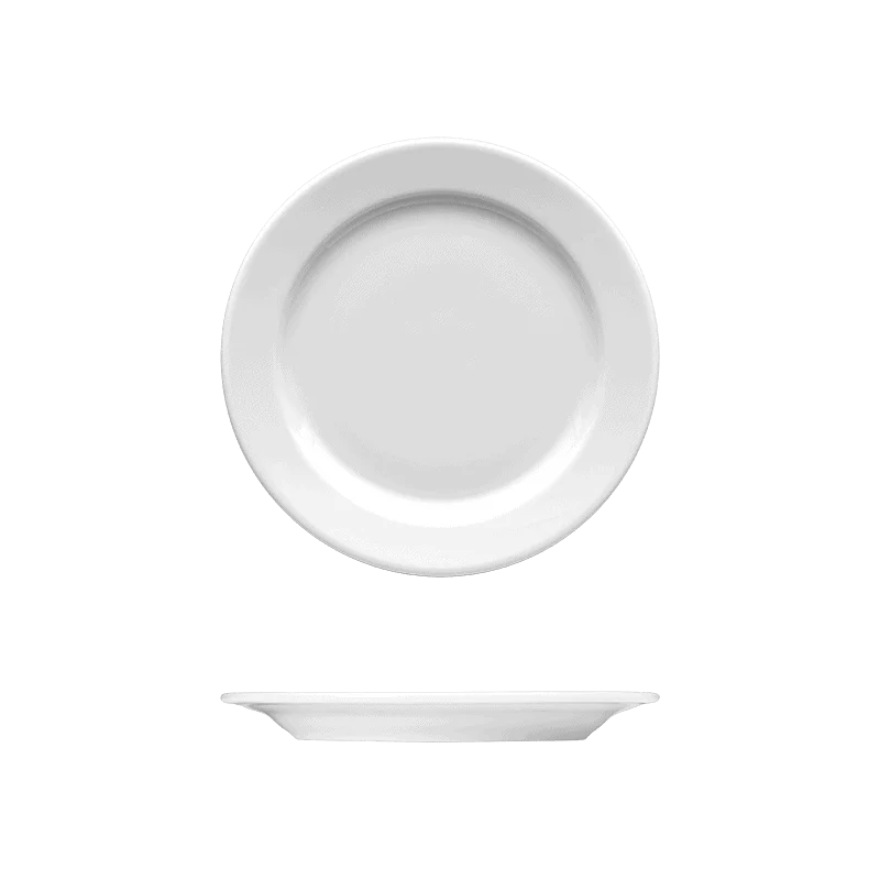 Fine White Porcelain Plate - Synergy Collection - 7 3/8" ( 18.7cm ) - set of 36 Fine White Porcelain Plate - Synergy Collection - 7 3/8" ( 18.7cm ) - set of 36