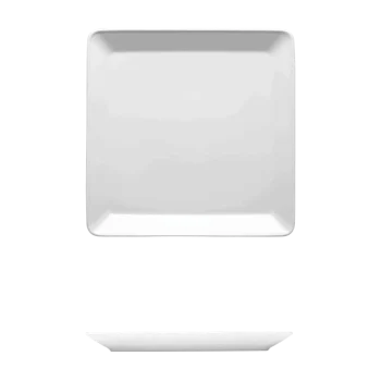 Fine White Porcelain Square Plate - Raio Collection - 11" ( 27cm ) - set of 12