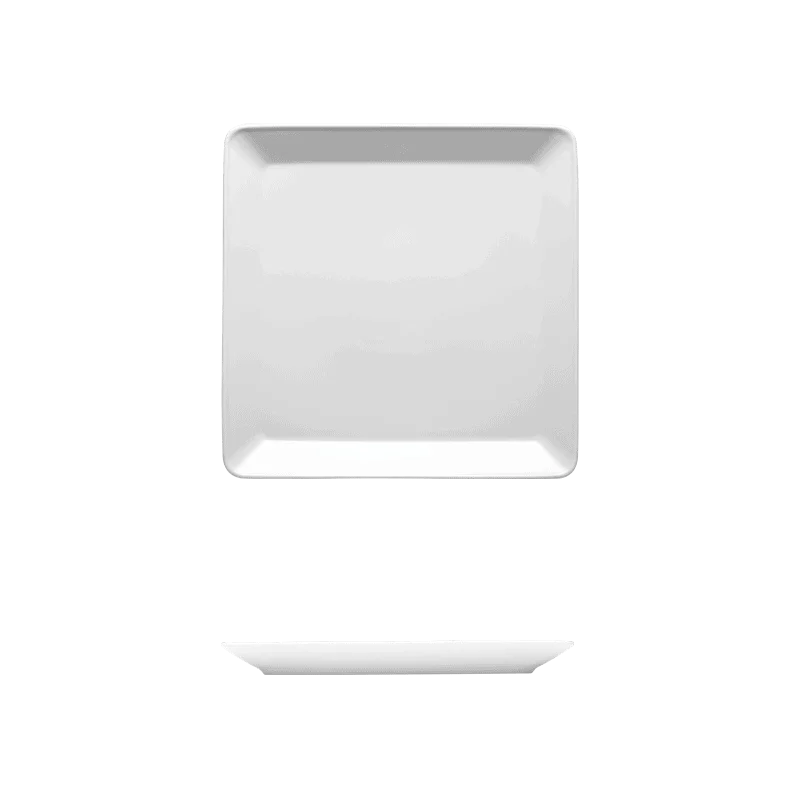 Fine White Porcelain Square Plate - Raio Collection - 11" ( 27cm ) - set of 12 Fine White Porcelain Square Plate - Raio Collection - 11" ( 27cm ) - set of 12