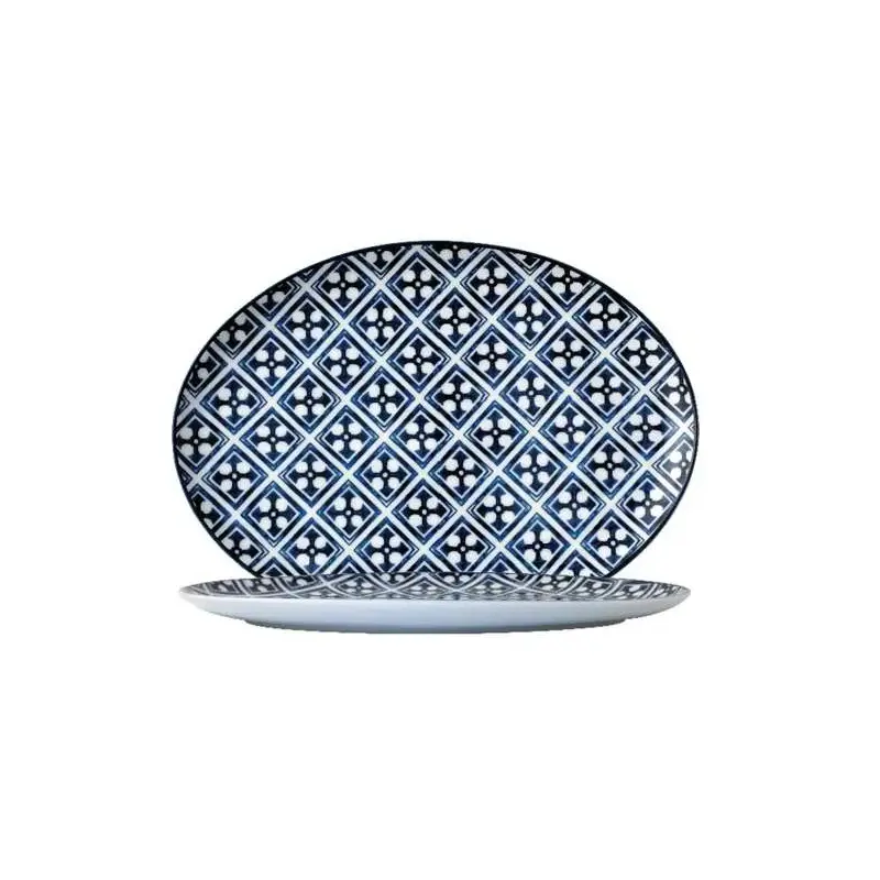 Candour Azure Oval Platter (L:14.25'' X W:10.0'') - Set of 12