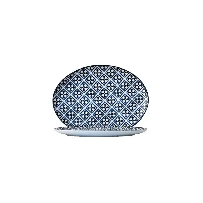 Candour Azure Oval Platter (L:10.375'' X W:7.375'') - Set of 12