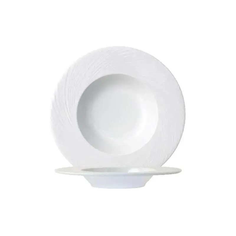 Candour Cirrus Rim Pasta Plate 18.5 Oz (D:11.75'') - Set of 12 Candour Cirrus Rim Pasta Plate 18.5 Oz (D:11.75'') - Set of 12