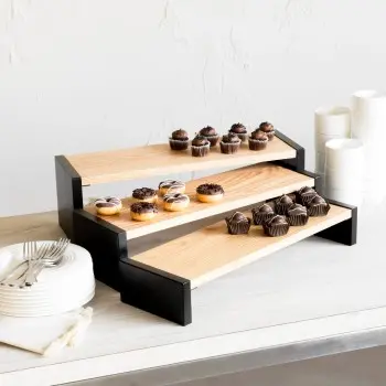 Bon Chef Nesting Buffet Stand - 3.5" High - Oak