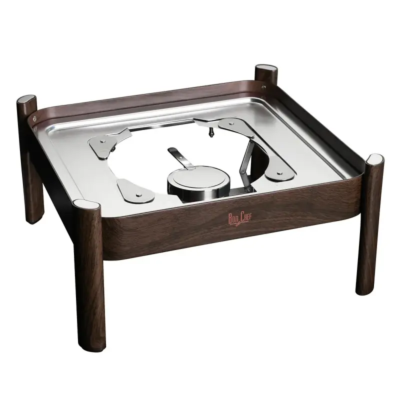 Bon Chef Fuel & Induction Stand - 2/3 Size - Rectangle - Mahogany