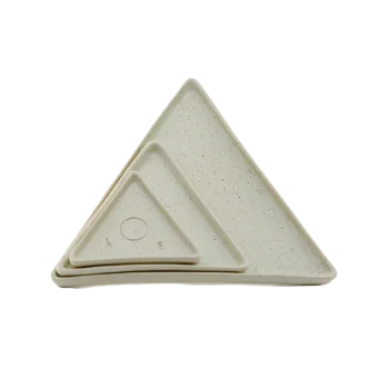 Handcrafted Elegant Medium Triangle Ceramic Plate - 18 sides - 1.5 cm height - Case of 12