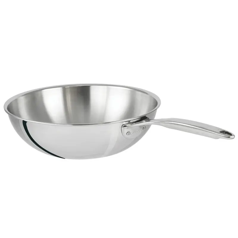 Cristel Stainless Steel Wok (3 Ply) Without Lid - 11" 4 qt Cristel Stainless Steel Wok (3 Ply) Without Lid - 11" 4 qt