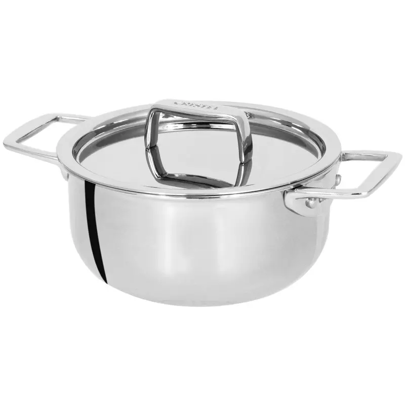 Cristel Stainless Steel Stewpot (Ultraply®) + Stainless Steel Lid - 3.5" 0.30 qt