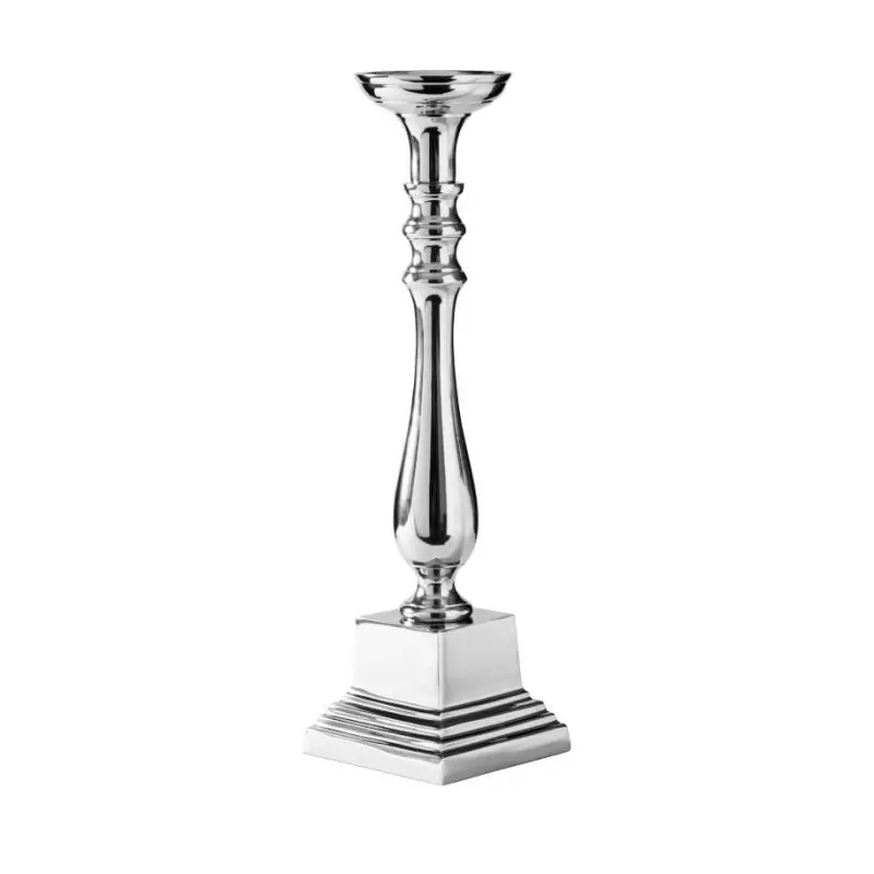 Stylos Collection Platinum Finish 1 Arm Candle Holder - Aluminium - 12.5 x 12.5 h 48.5 cm Stylos Collection Platinum Finish 1 Arm Candle Holder - Aluminium - 12.5 x 12.5 h 48.5 cm