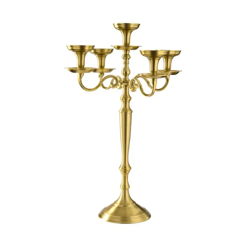 Stylos Collection Gold Finish 5 Arms Candle Holder - Aluminium - Dia: 20 h 69 cm