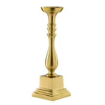 Stylos Collection Gold Finish 1 Arm Candle Holder - Aluminium - 12.5 x 12.5 h 48.5 cm