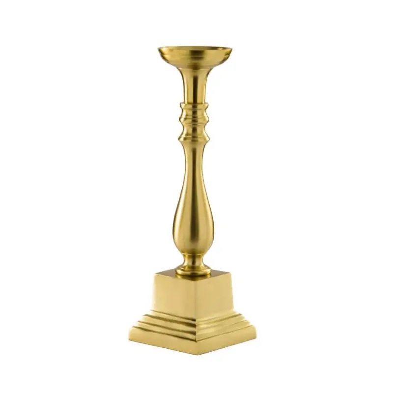Stylos Collection Gold Finish 1 Arm Candle Holder - Aluminium - 12.5 x 12.5 h 38.5 cm