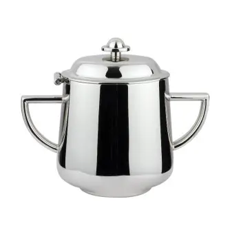 Impero Collection Hinged Lid Sugar Bowl With 2 Handles - Stainless Steel 18-10 - set of 6 - gr 150