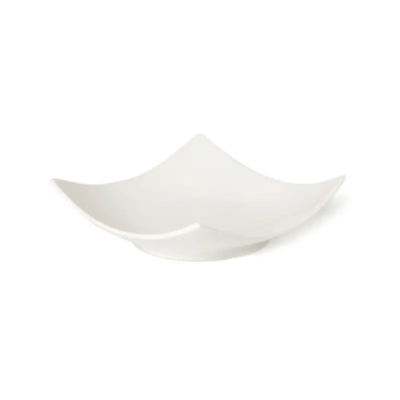 Dyonisio Collection Ivory Square Plate With Raised Corners - Alumina Porcelain - set of 10 - 10 x 10 cm