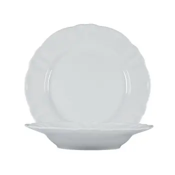Aglos Collection White Deep Plate - Bone China - set of 6 - Dia: 24 h 3 cm