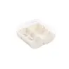 Transparent Rounded Macaron Box with White Base - 90 pcs - 100 mm x 94 mm x h 53 mm