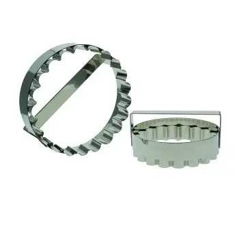 Large Stainless Steel Fluted Round Galettes des Rois Pithivier King Cake Dough Cutter Ø 30 cm