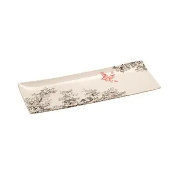 Kerasia Collection Ivory Narrow Rectangular Tray - Alumina Porcelain - set of 6 - 31 x 12 h 3 cm
