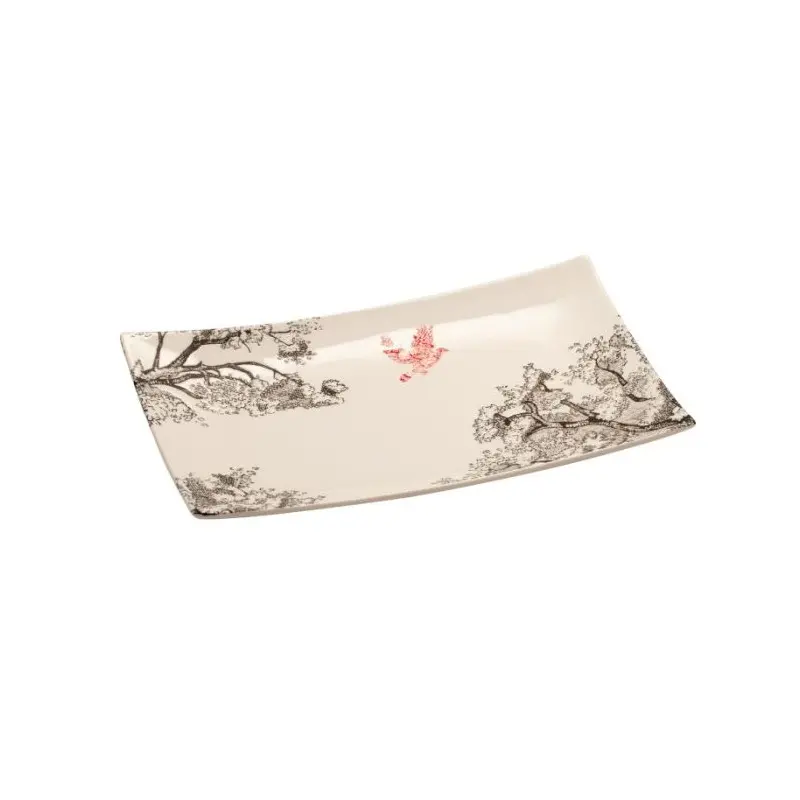 Kerasia Collection Ivory Rectangular Tray - Alumina Porcelain - set of 6 - 25.5 x 15.5 h 2.5 cm