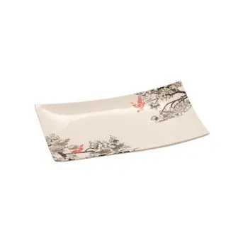 Kerasia Collection Ivory Rectangular Tray - Alumina Porcelain - set of 8 - 20.5 x 12.5 h 2 cm