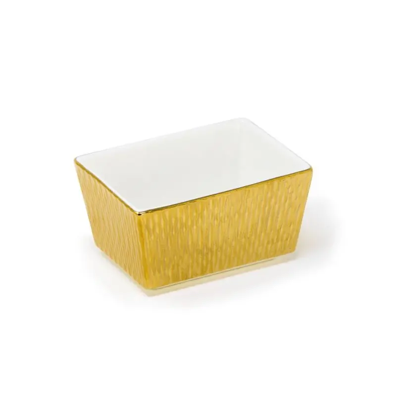 Deras Collection Gold Finish Sugar Packet Holder - Porcelain - set of 6 - 9.5 x 7 h 5 cm