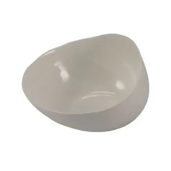 Aphros Collection Slanting Bowl Shiny And Matte White - New Bone China - set of 6 - 12.5 x 12.5 h 7 cm