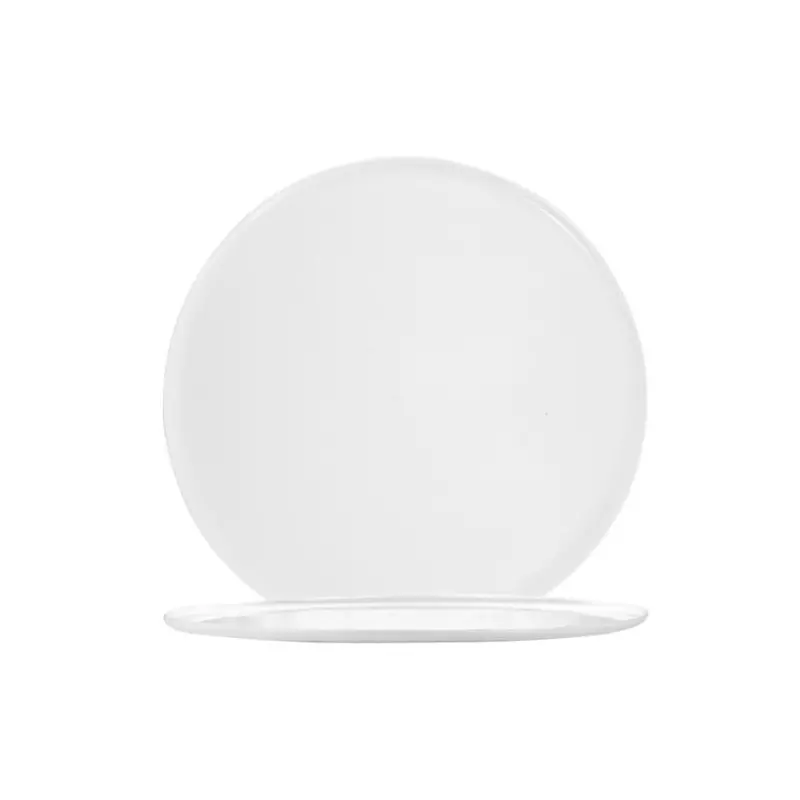 Aphros Collection Shiny And Matte White Dinner Plate - New Bone China - set of 6 - Dia: 25.5 cm