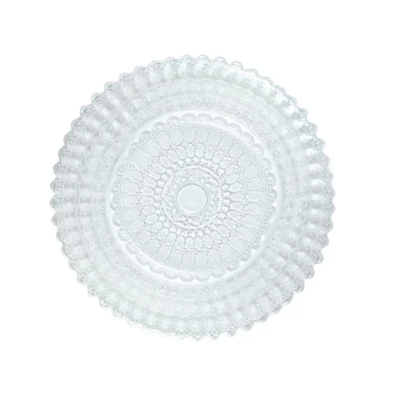 Barokos Collection Bread Plate Barocco Design Transparent - Glass - set of 6 - Dia: 16 h 1.5 cm Barokos Collection Bread Plate Barocco Design Transparent - Glass - set of 6 - Dia: 16 h 1.5 cm