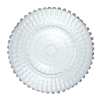 Helios Collection Charger Plate With Platinum Rim Barocco Design - Glass - set of 6 - Dia: 32.5 cm