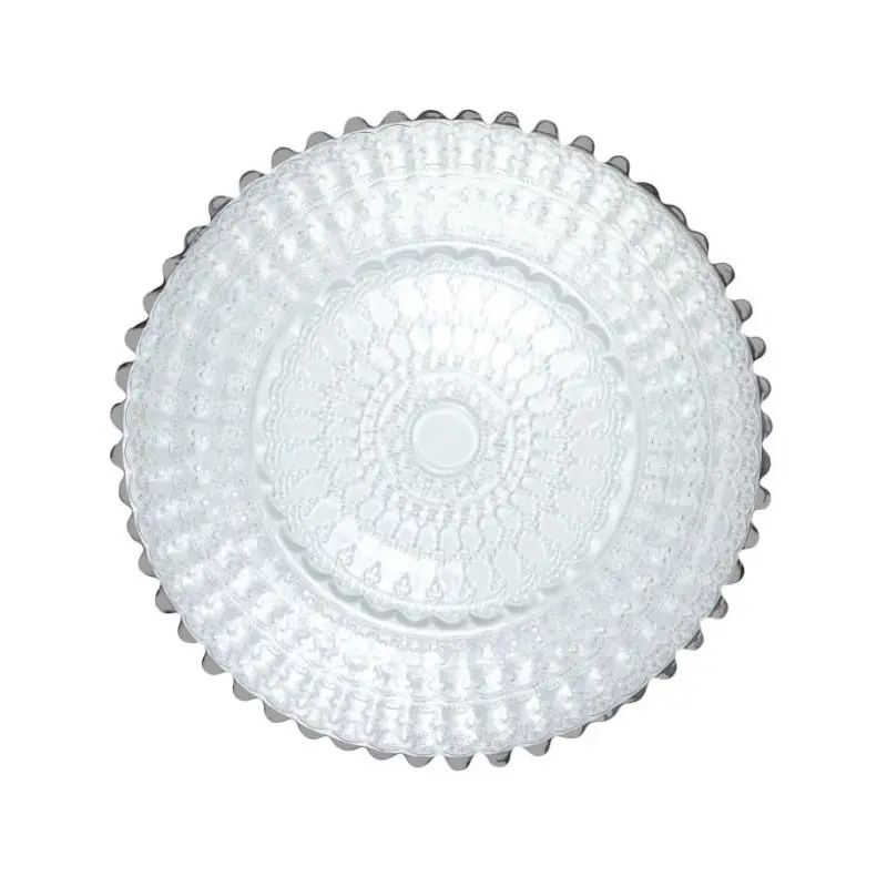Helios Collection Charger Plate With Platinum Rim Barocco Design - Glass - set of 6 - Dia: 32.5 cm Helios Collection Charger Plate With Platinum Rim Barocco Design - Glass - set of 6 - Dia: 32.5 cm