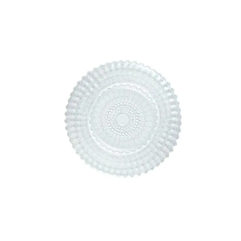 Helios Collection Transparent Bread Plate Barocco Design - set of 6 - Dia: 16 cm