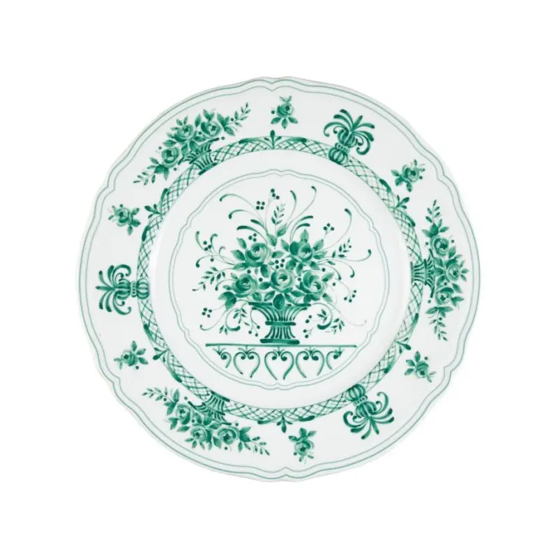 Anthiros Collection White And Green Charger Plate - Porcelain - set of 6 - Dia: 32 cm Anthiros Collection White And Green Charger Plate - Porcelain - set of 6 - Dia: 32 cm