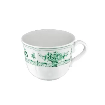Anthiros Collection White And Green Coffee Cup - Porcelain - set of 6 - 10 cl - 8.5 x 7 h 5 cm
