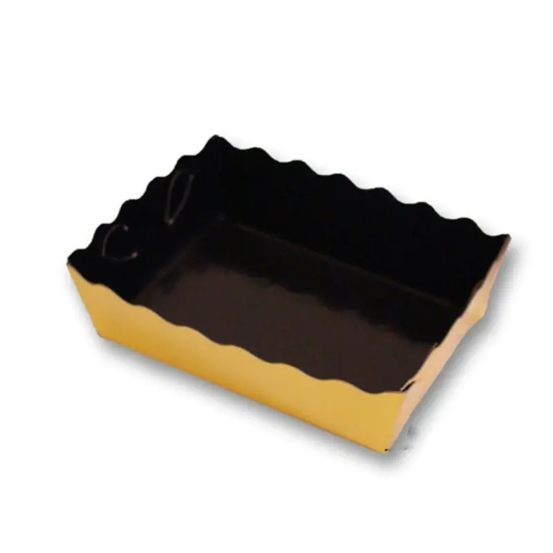 Gold / Black Small Pastry Petit Fours Cardboards Boxes 13 x 9 x 3.5 cm - Pack of 250 Gold / Black Small Pastry Petit Fours Cardboards Boxes 13 x 9 x 3.5 cm - Pack of 250