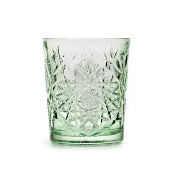 Onis Ebony Green Icon Double Old Fashioned Glass 3.5 Inch - 12oz- Set of 6 pcs