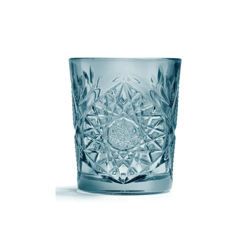 Onis Blue Icon Double Old Fashioned Glass 3.5 Inch - 12oz- Set of 6 pcs