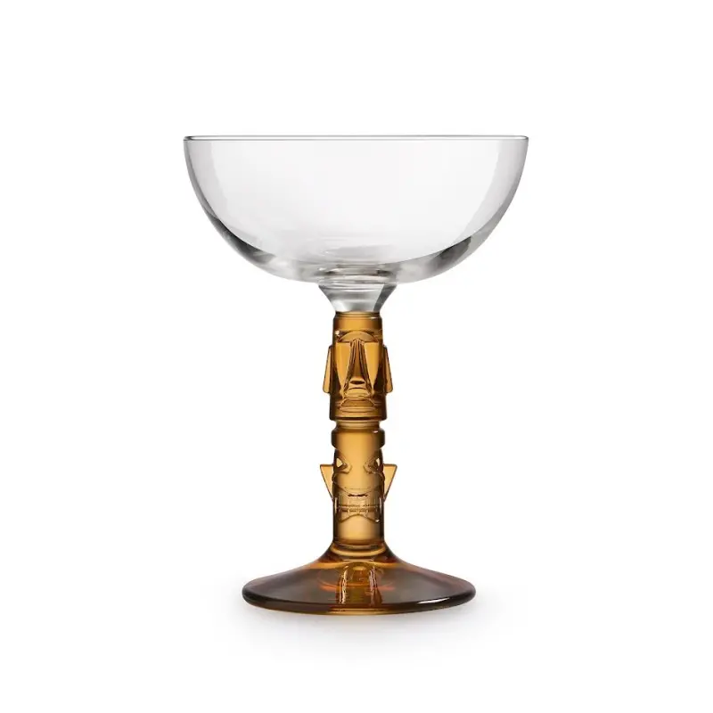 Onis Tiki Coupes Amber Stem Coupe 4.25 Inch - 8.5oz- Set of 6 pcs Onis Tiki Coupes Amber Stem Coupe 4.25 Inch - 8.5oz- Set of 6 pcs