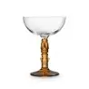 Onis Tiki Coupes Amber Stem Coupe 4.25 Inch - 8.5oz- Set of 6 pcs