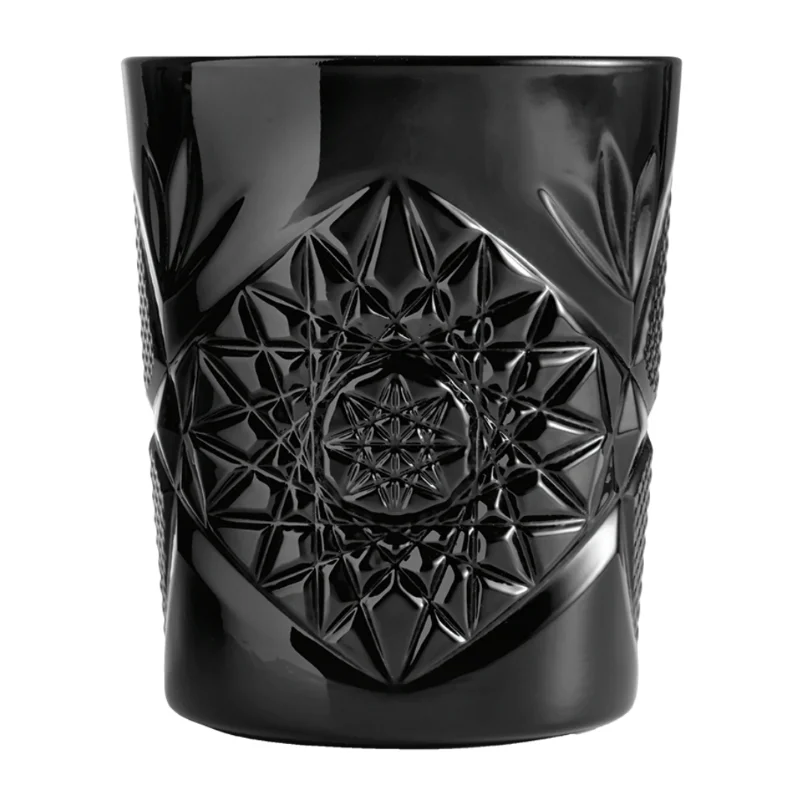 Onis Icon Black Double Old Fashioned Glass 3.5 Inch - 12oz- Set of 6 pcs