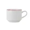 Mikasa 11.2oz Crm Sp Cup Bistro Pin Red Porcelain - Set of 36 pcs