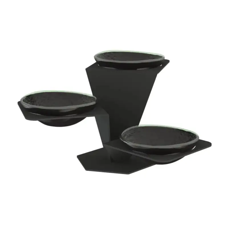 My Glass Studio Serving Bowl With Stand, Black - Set of 2 - 40.2 x 35.2 x 20 cm My Glass Studio Serving Bowl With Stand, Black - Set of 2 - 40.2 x 35.2 x 20 cm