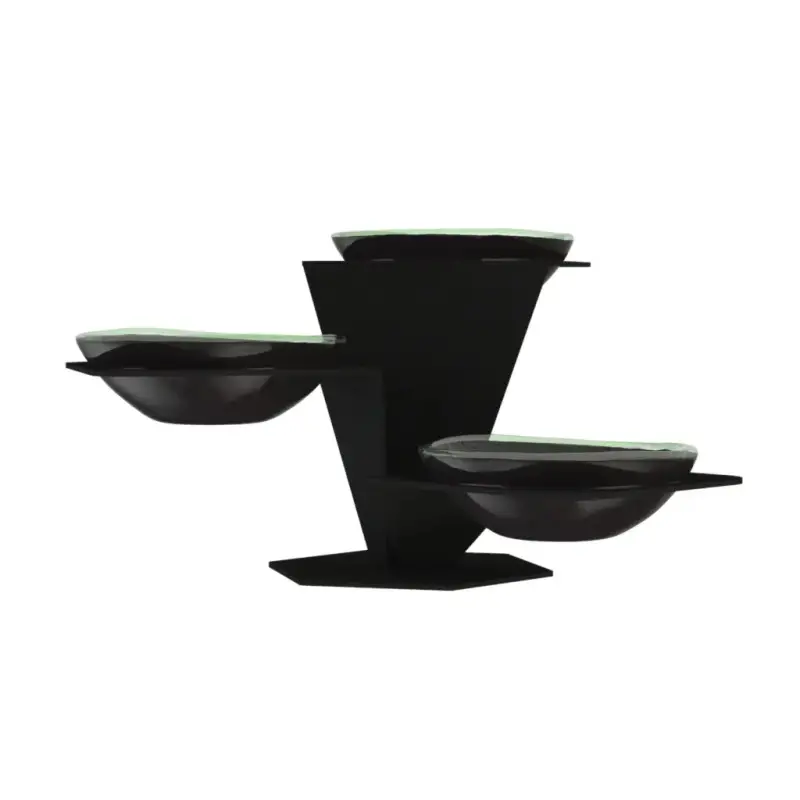 My Glass Studio Serving Bowl With Stand, Black - Set of 2 - 40.2 x 35.2 x 20 cm My Glass Studio Serving Bowl With Stand, Black - Set of 2 - 40.2 x 35.2 x 20 cm