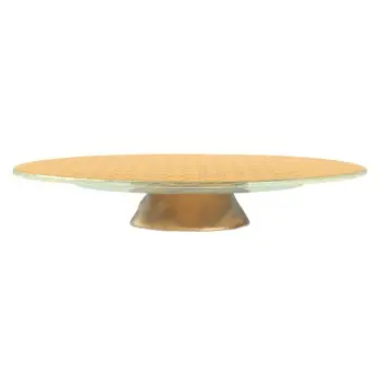 My Glass Studio Wedding Cake Stand, Gold - Set of 2 - Dia: 60 cm, H: 11 cm