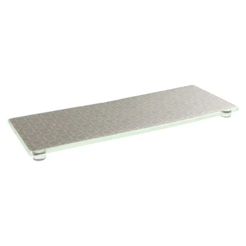 My Glass Studio Footed Board, Grey - Set of 3 - 35.5 x 13.0 x 2 cm - MyGlassStudio