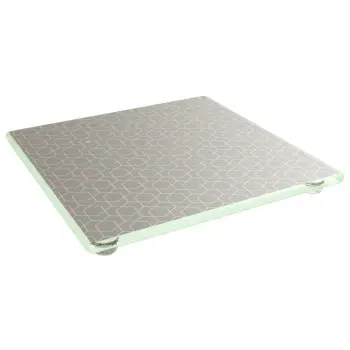 My Glass Studio Footed Board, Grey - Set of 6 - 22.0 x 22.0 x 2.0 cm