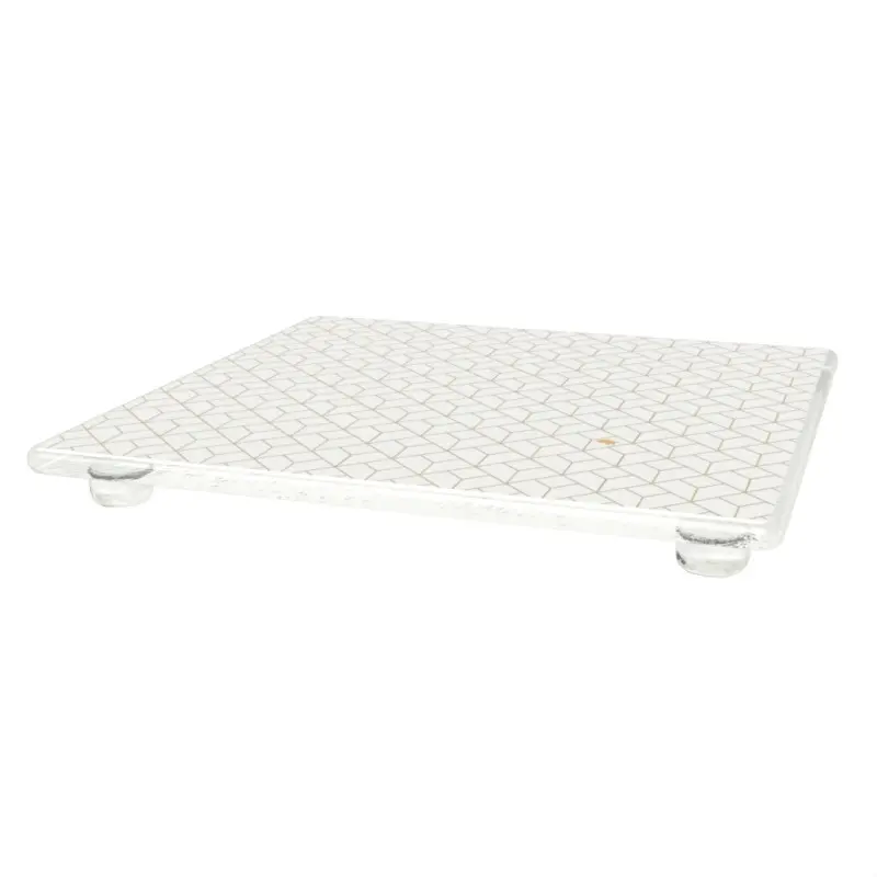 My Glass Studio Footed Board, White - Set of 6 - 22.0 x 22.0 x 2.0 cm - MyGlassStudio