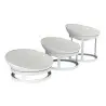 My Glass Studio Serving Bowl & Stand, White - 80.0 x 25.0 x 25.0 cm