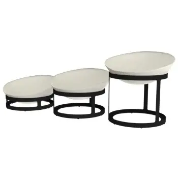 My Glass Studio Serving Bowl & Stand, Cream - 80.0 x 25.0 x 25.0 cm