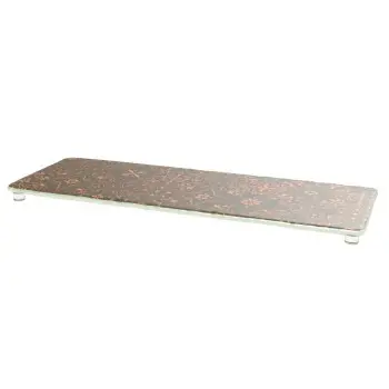 My Glass Studio Serving Platter, Silver - Set of 3 - 50.0 x 18.0 x 2 cm