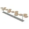 My Glass Studio Food Display Stand, Beige - Set of 2 - 101.5 x 22.5 x 12.6 cm